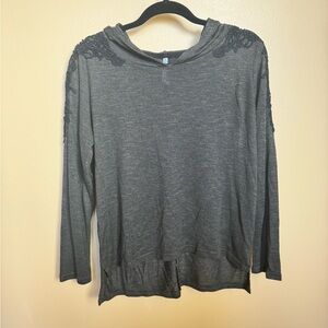 Wallflower Dark Green Hoodie with Lace Accents